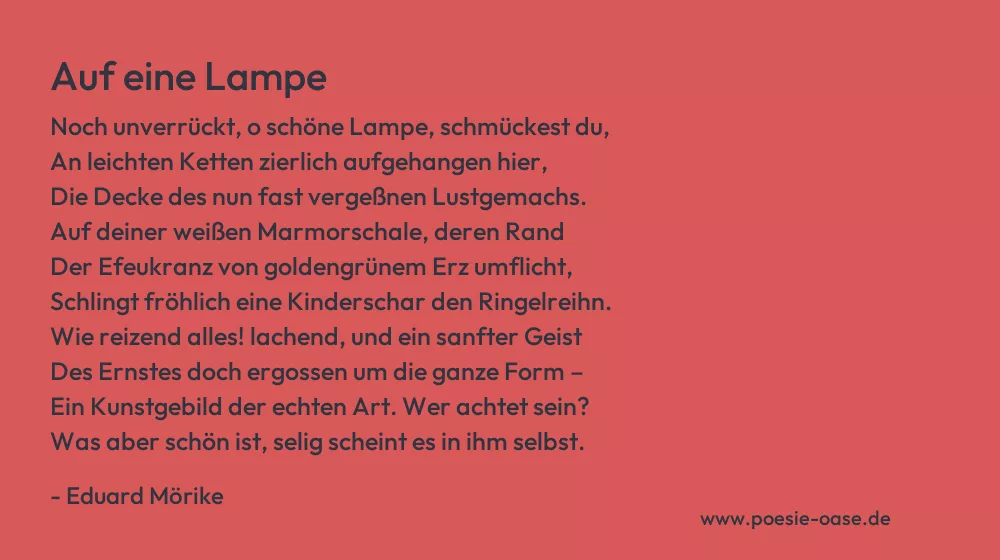 Gedicht: Auf eine Lampe von Eduard Mörike