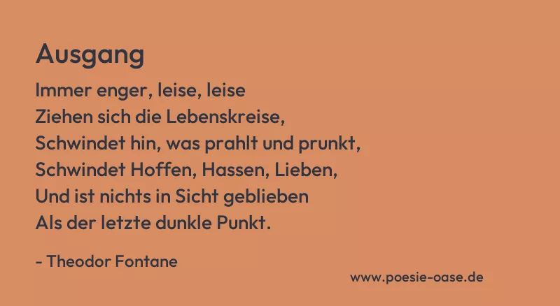 Gedicht: Ausgang von Theodor Fontane