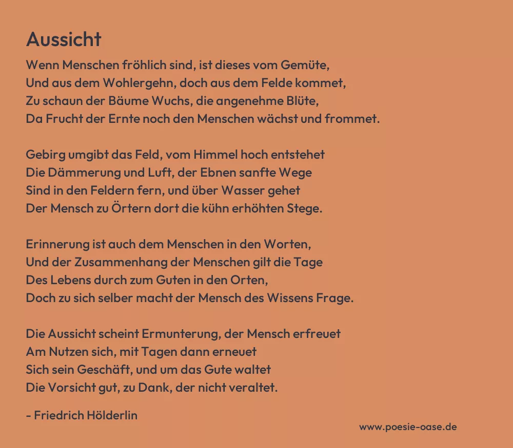 Gedicht: Aussicht von Friedrich Hölderlin
