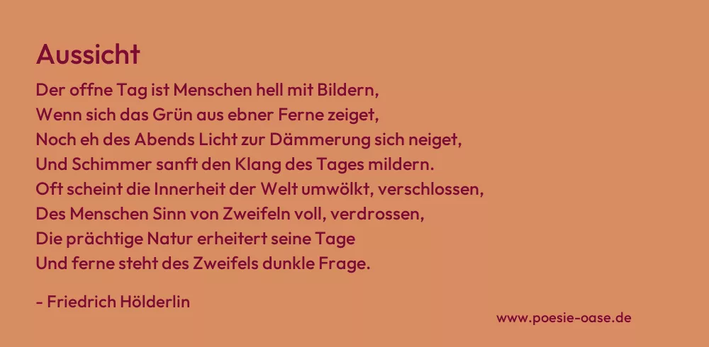 Gedicht: Aussicht von Friedrich Hölderlin