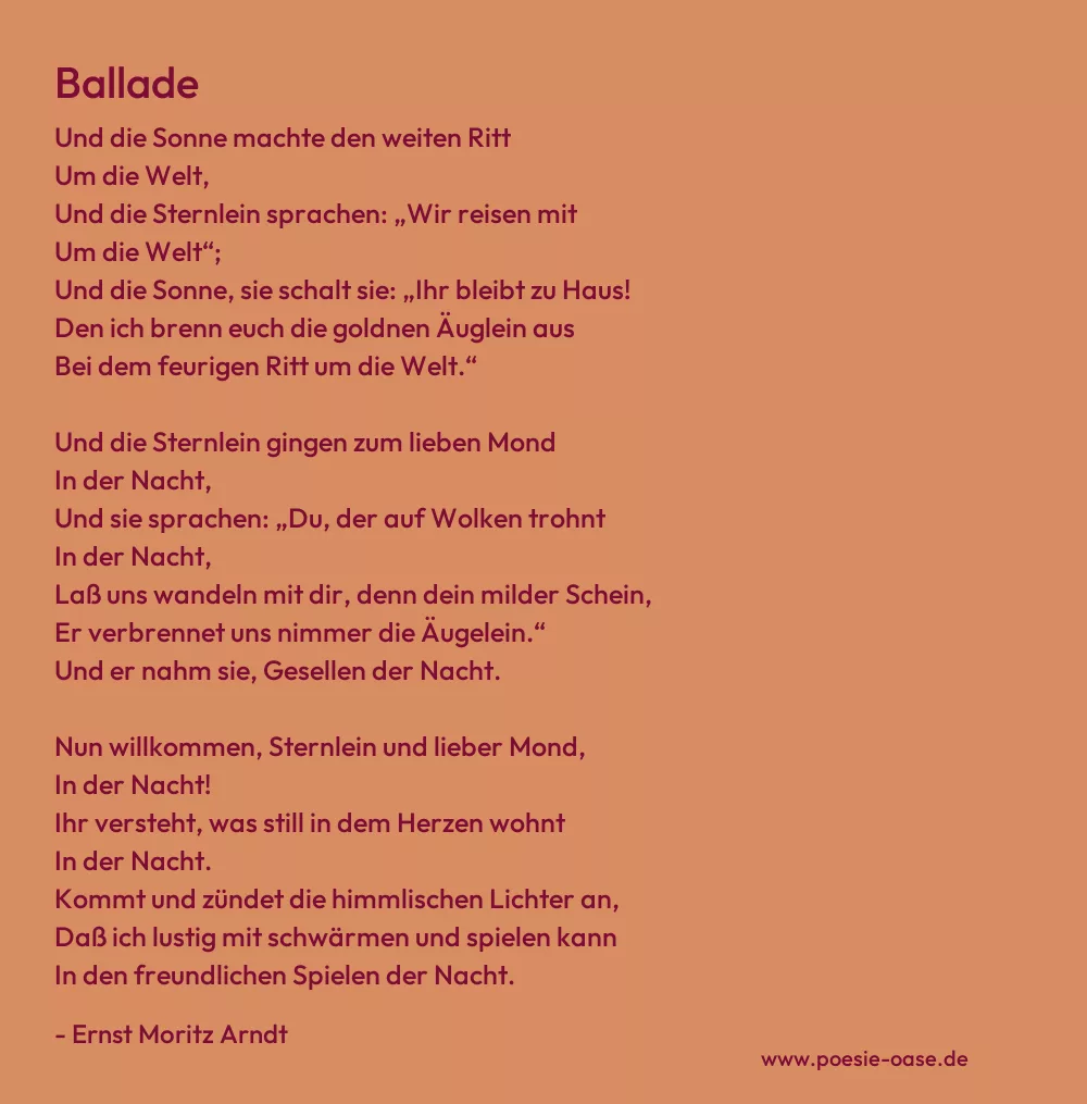 Gedicht: Ballade von Ernst Moritz Arndt