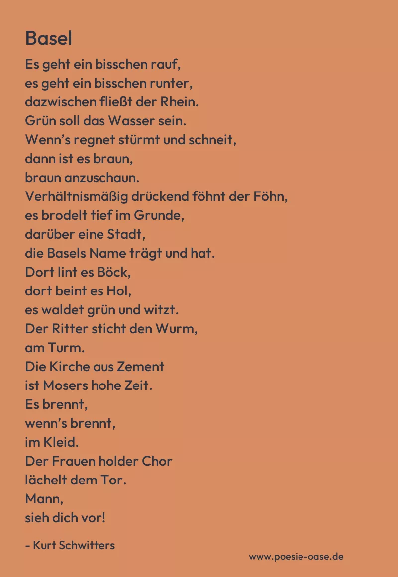 Gedicht: Basel von Kurt Schwitters