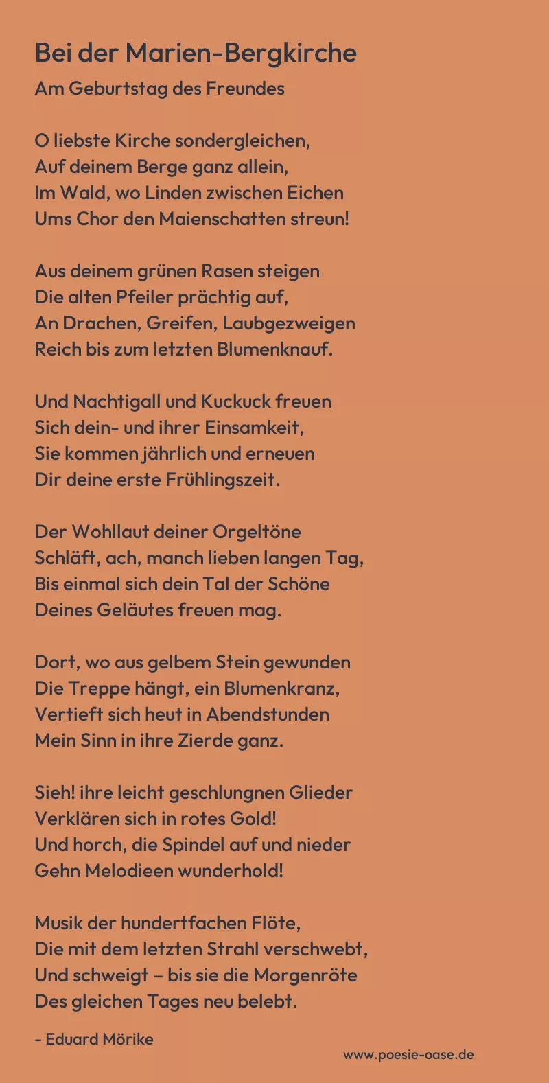 Gedicht: Bei der Marien-Bergkirche von Eduard Mörike