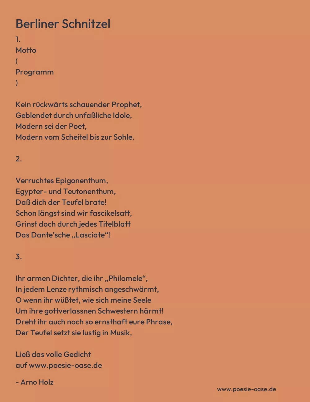 Gedicht: Berliner Schnitzel von Arno Holz