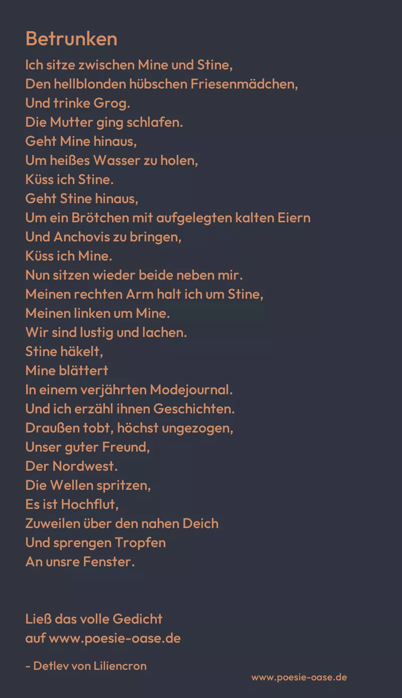 Gedicht: Betrunken von Detlev von Liliencron