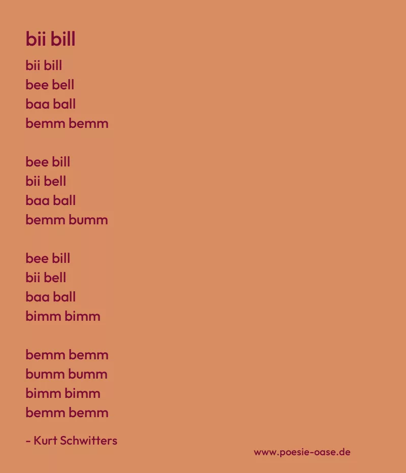 Gedicht: bii bill von Kurt Schwitters