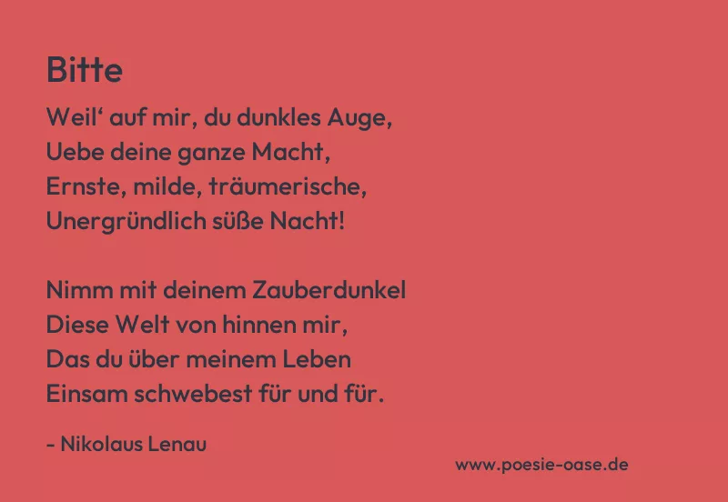 Gedicht: Bitte von Nikolaus Lenau