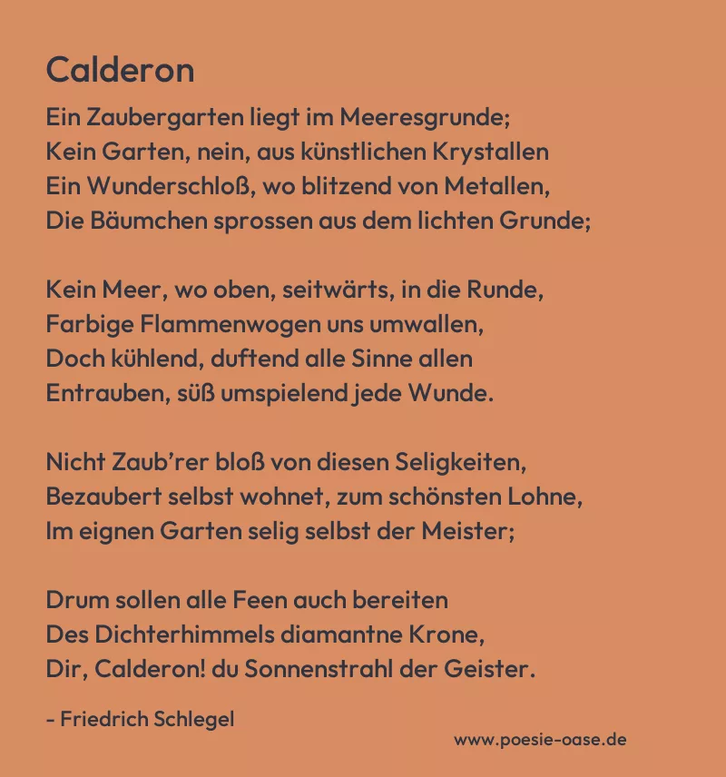 Gedicht: Calderon von Friedrich Schlegel
