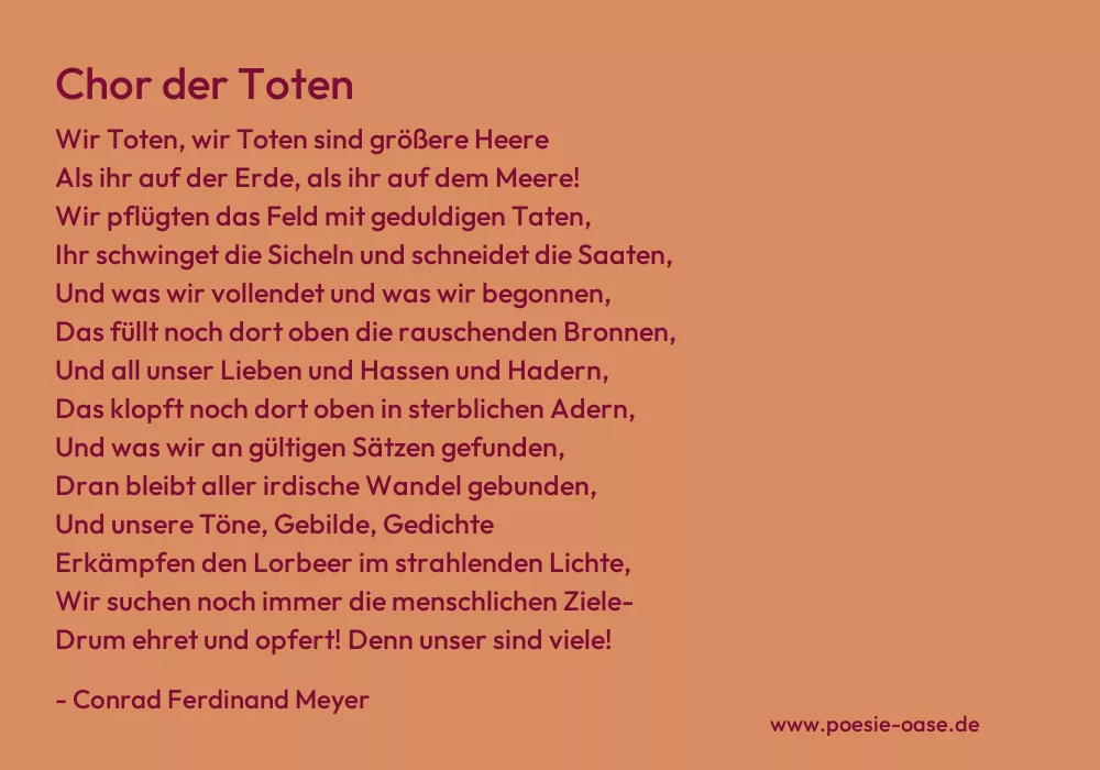 Gedicht: Chor der Toten von Conrad Ferdinand Meyer