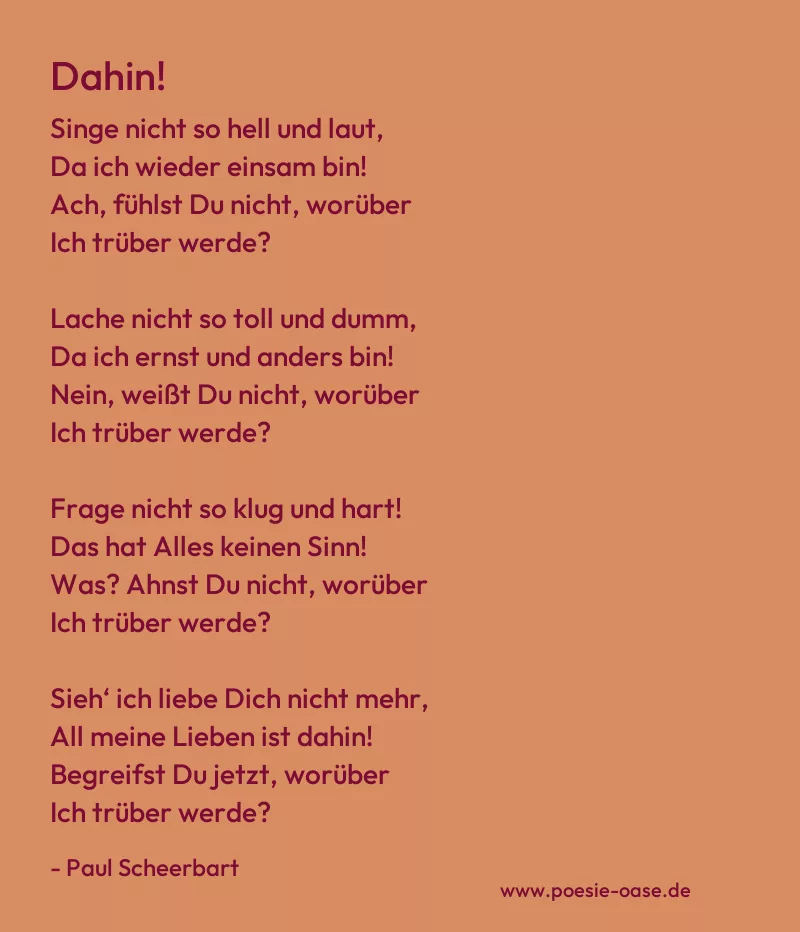 Gedicht: Dahin! von Paul Scheerbart