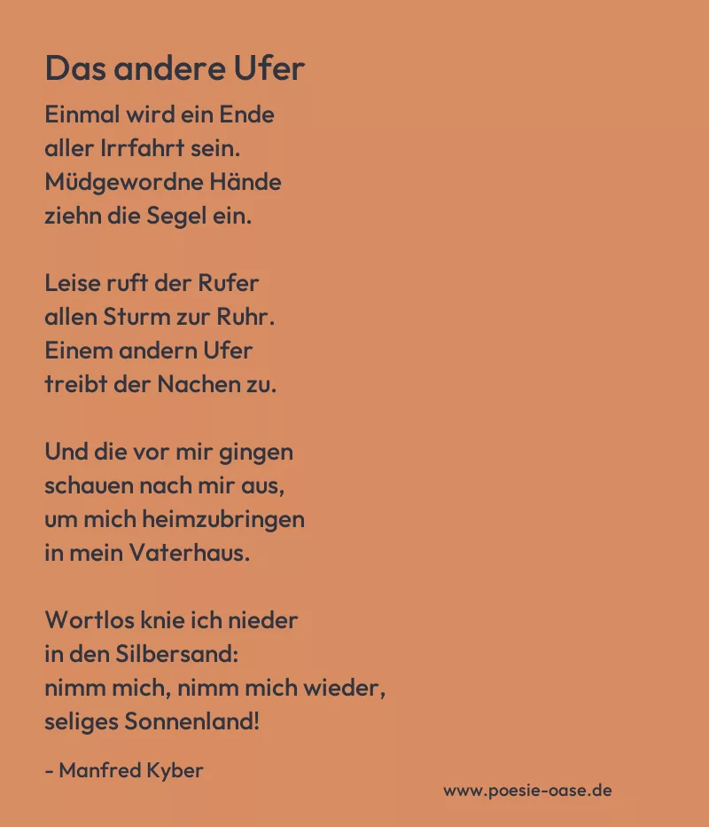 Gedicht: Das andere Ufer von Manfred Kyber
