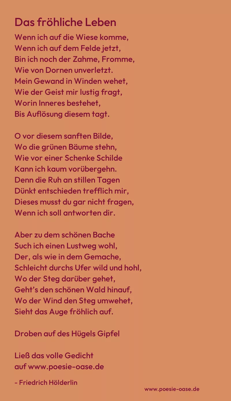Gedicht: Das fröhliche Leben von Friedrich Hölderlin