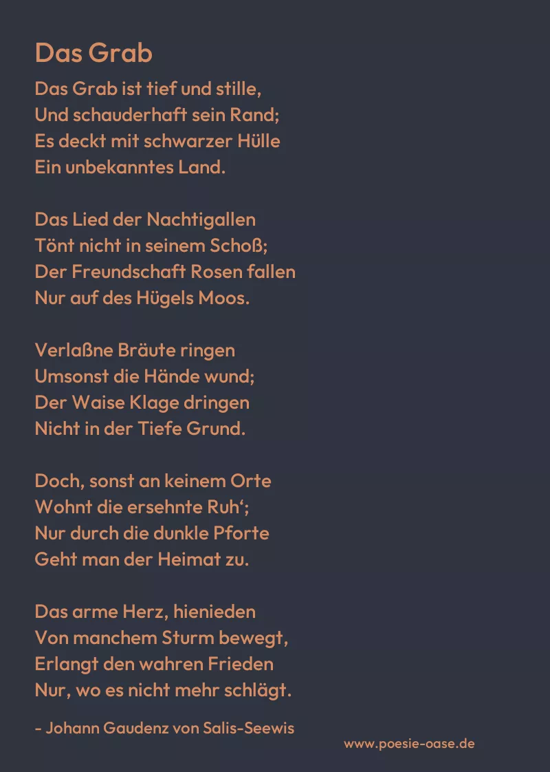 Gedicht: Das Grab von Johann Gaudenz von Salis-Seewis