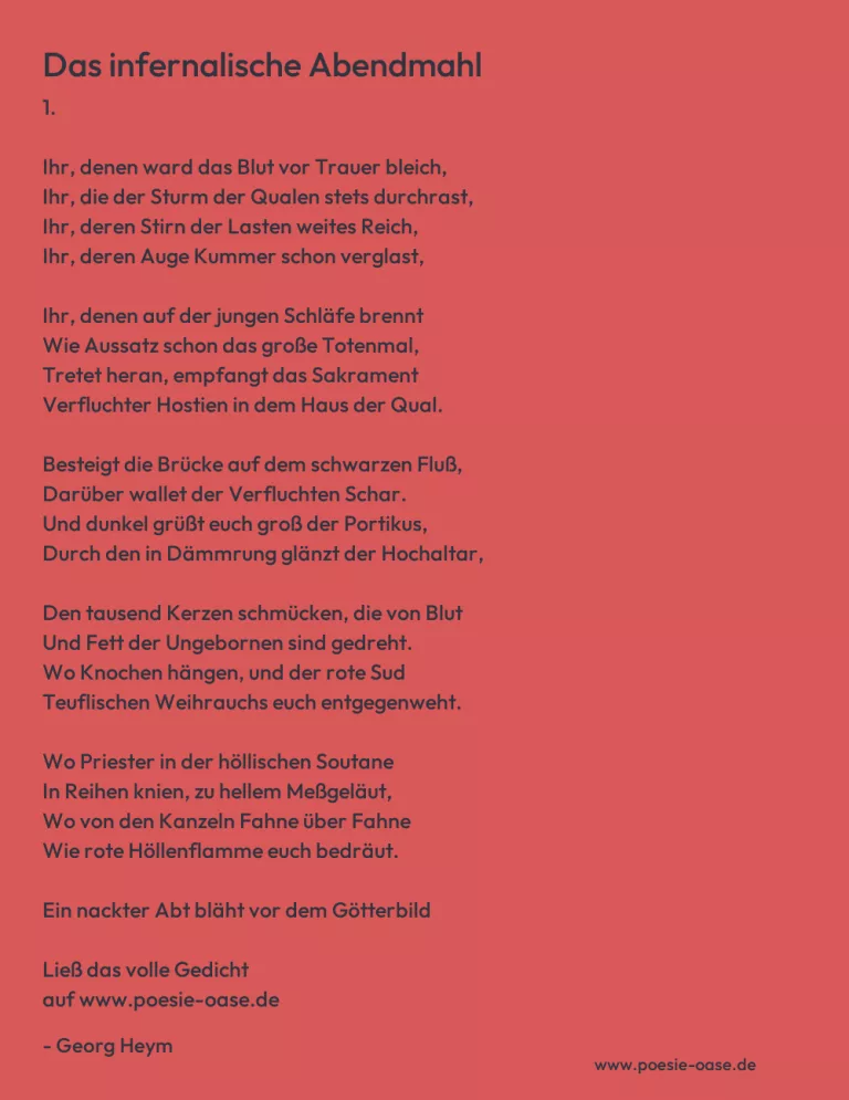Das infernalische Abendmahl