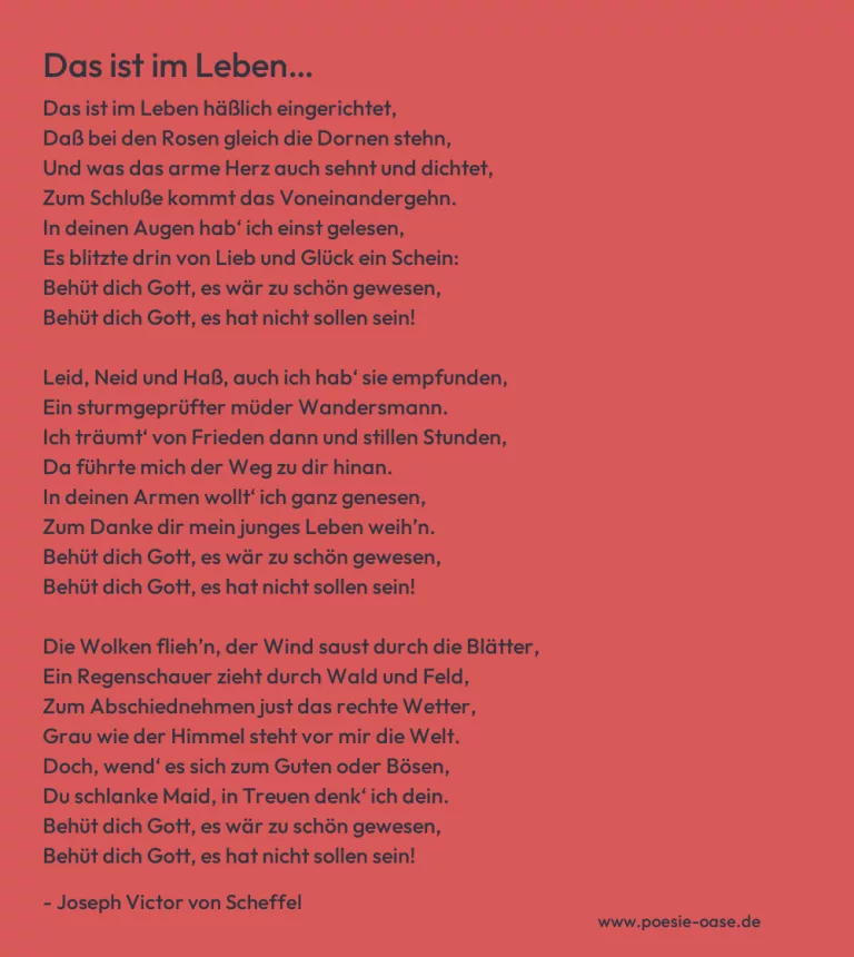 Das ist im Leben…