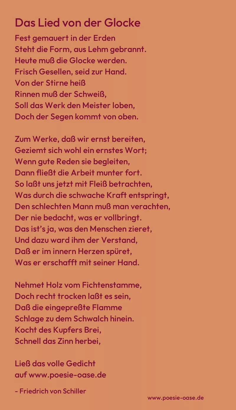 Gedicht: Das Lied von der Glocke von Friedrich von Schiller