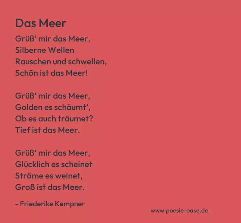 Gedicht: Das Meer von Friederike Kempner