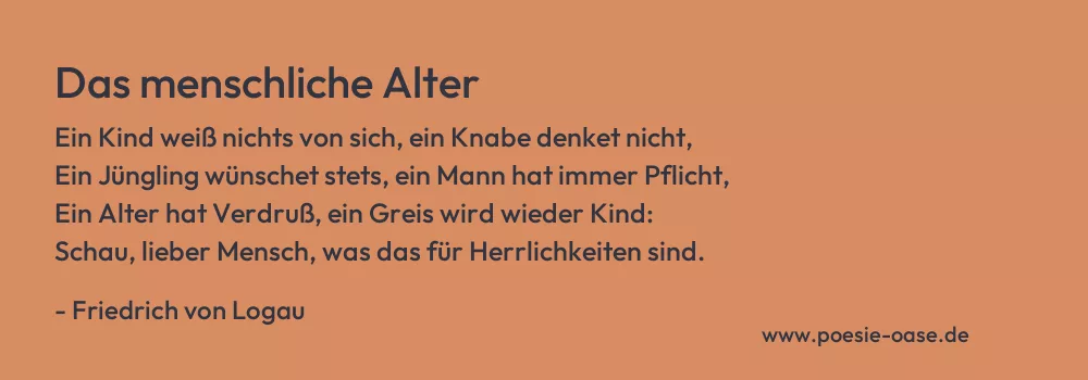 Gedicht: Das menschliche Alter von Friedrich von Logau