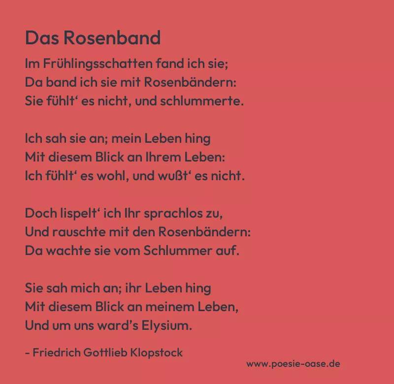 Gedicht: Das Rosenband von Friedrich Gottlieb Klopstock