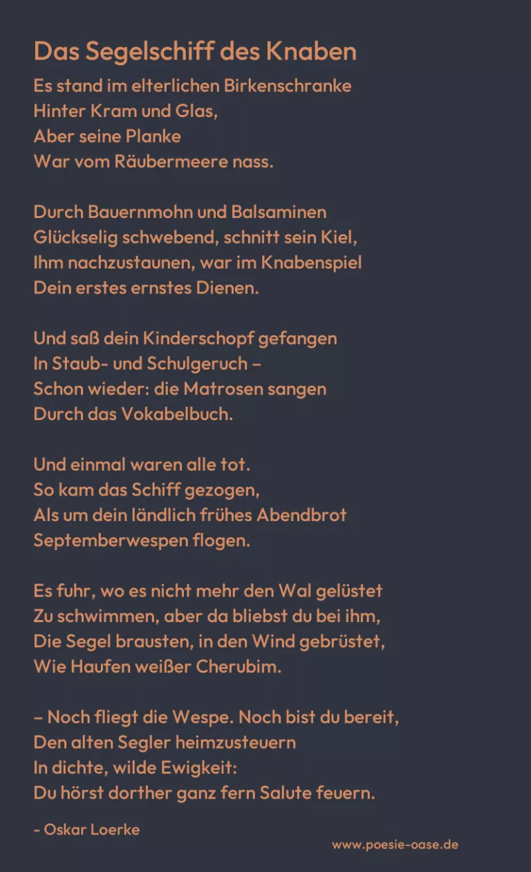 Das Segelschiff des Knaben