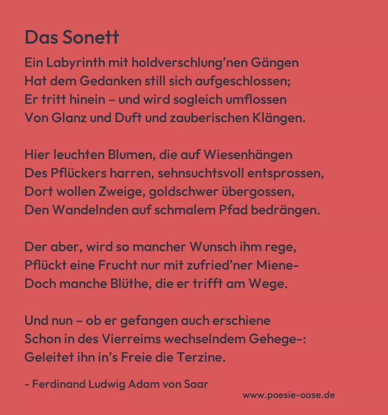 Gedicht: Das Sonett von Ferdinand Ludwig Adam von Saar