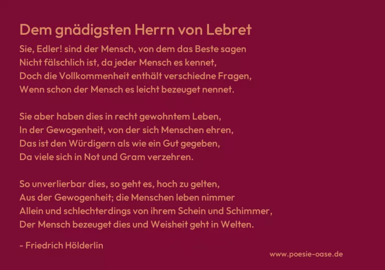 Dem gnädigsten Herrn von Lebret