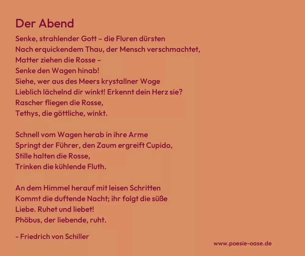 Gedicht: Der Abend von Friedrich von Schiller