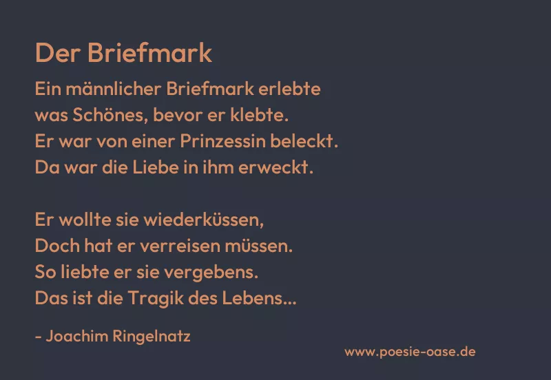 Gedicht: Der Briefmark von Joachim Ringelnatz