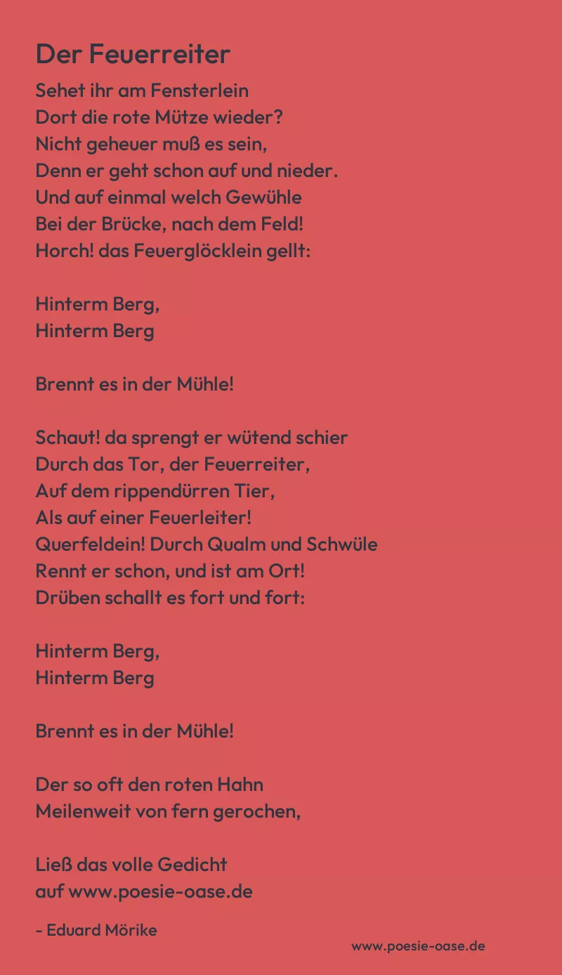 Gedicht: Der Feuerreiter von Eduard Mörike