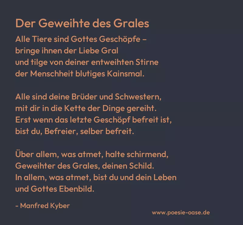 Gedicht: Der Geweihte des Grales von Manfred Kyber