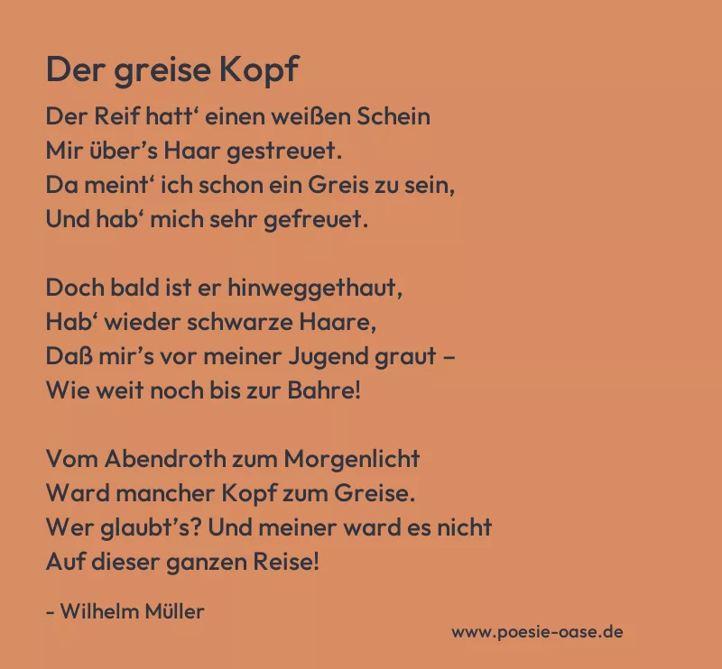 Gedicht: Der greise Kopf von Wilhelm Müller