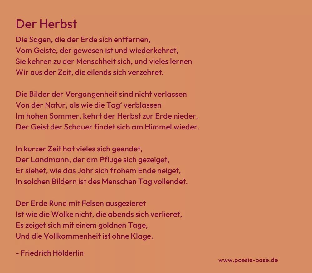 Gedicht: Der Herbst von Friedrich Hölderlin