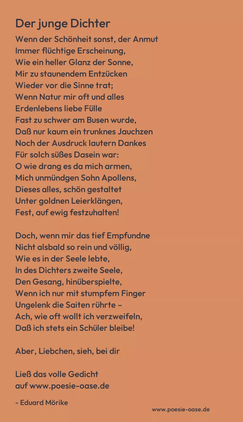 Gedicht: Der junge Dichter von Eduard Mörike