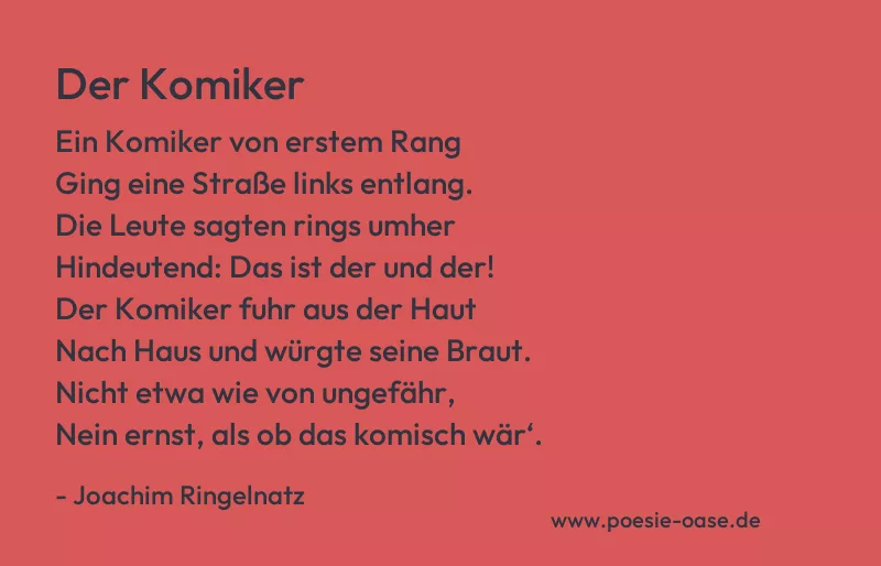 Gedicht: Der Komiker von Joachim Ringelnatz