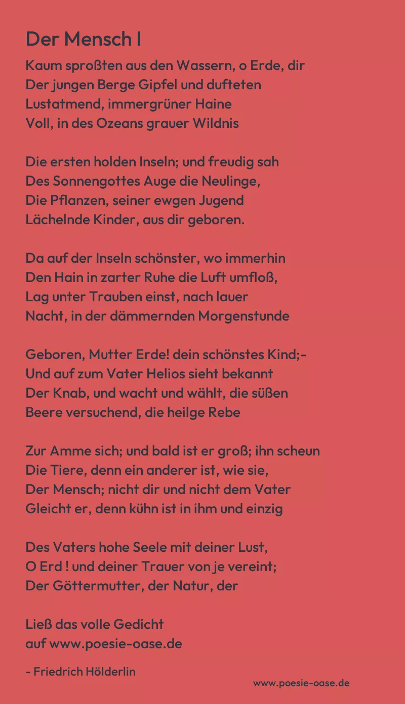 Gedicht: Der Mensch I von Friedrich Hölderlin
