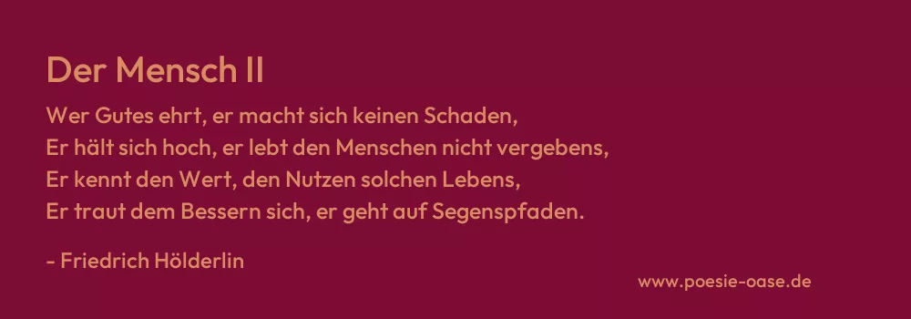 Gedicht: Der Mensch II von Friedrich Hölderlin