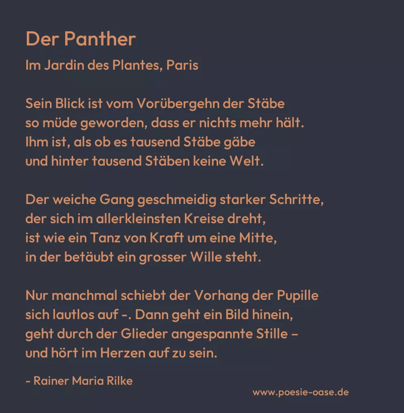 Gedicht: Der Panther von Rainer Maria Rilke