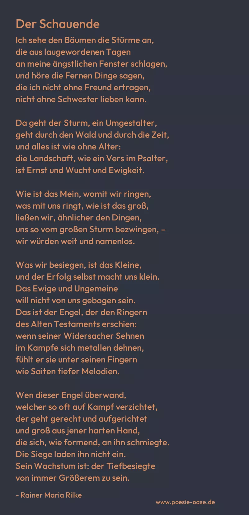 Gedicht: Der Schauende von Rainer Maria Rilke