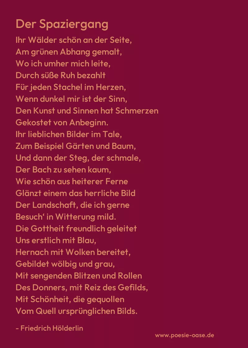 Gedicht: Der Spaziergang von Friedrich Hölderlin