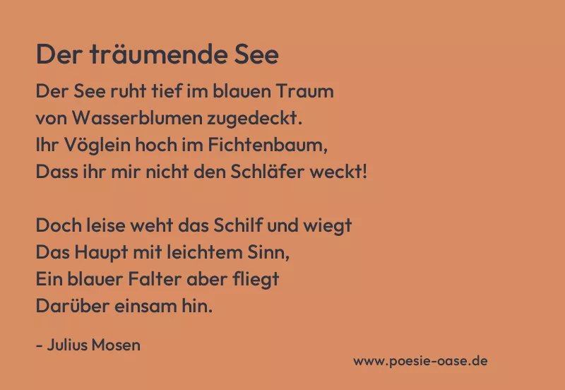 Gedicht: Der träumende See von Julius Mosen