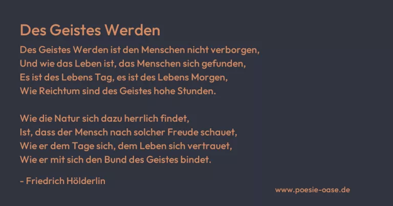 Des Geistes Werden
