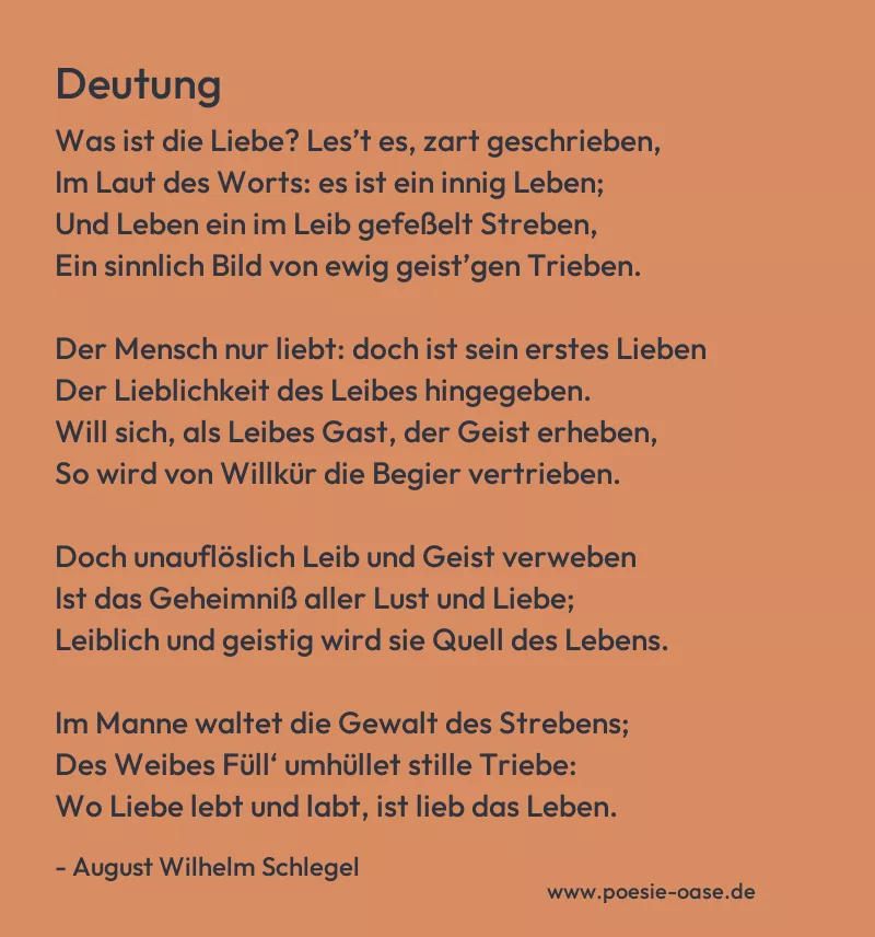 Gedicht: Deutung von August Wilhelm Schlegel