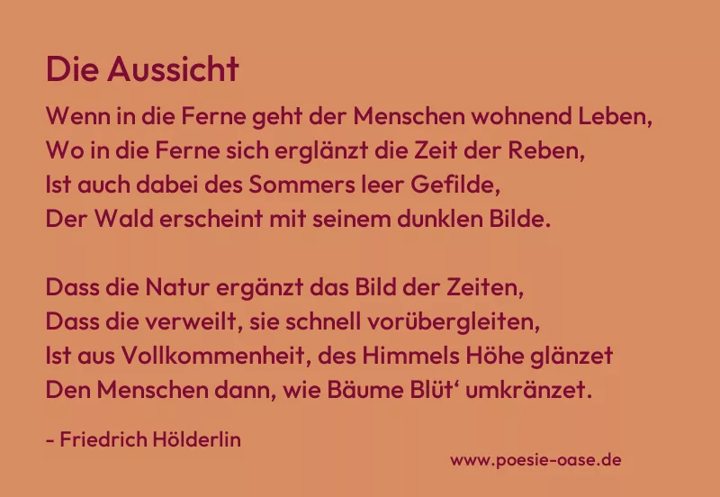 Gedicht: Die Aussicht von Friedrich Hölderlin