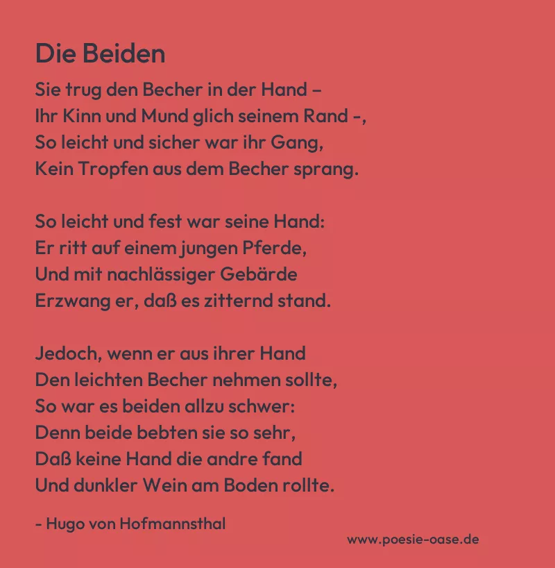 Gedicht: Die Beiden von Hugo von Hofmannsthal