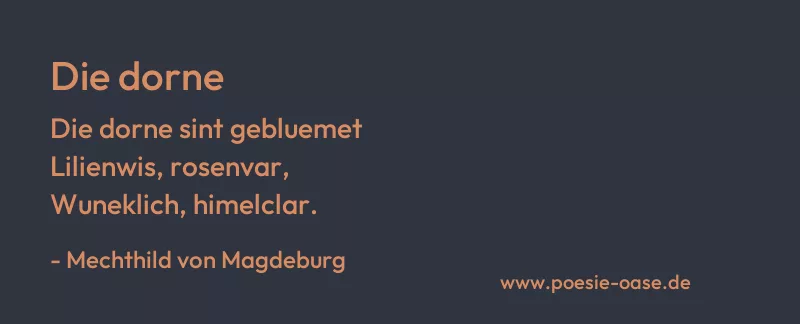 Gedicht: Die dorne von Mechthild von Magdeburg