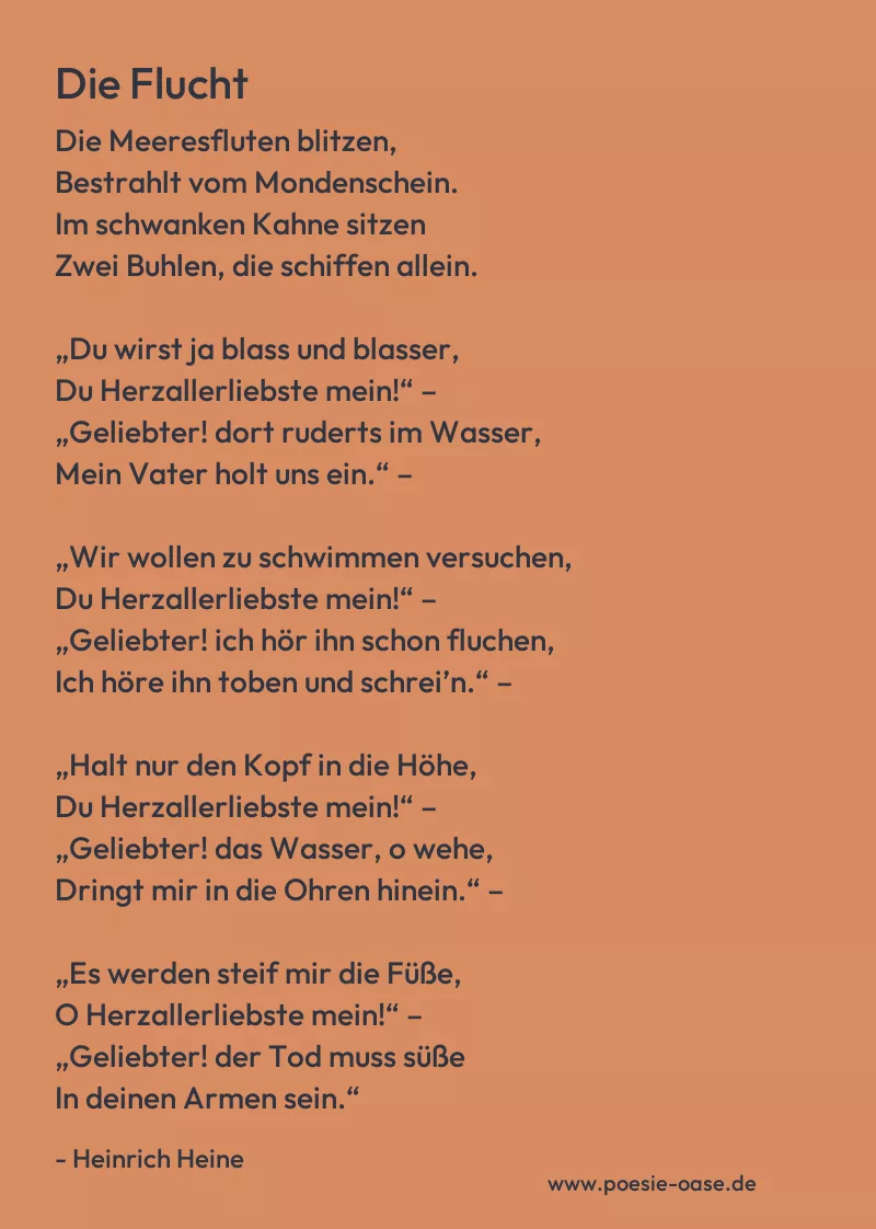 Gedicht: Die Flucht von Heinrich Heine