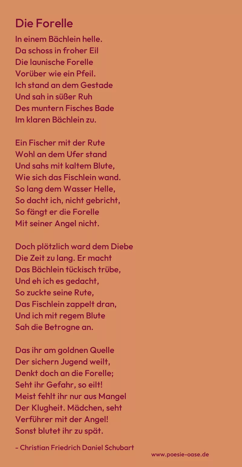 Gedicht: Die Forelle von Christian Friedrich Daniel Schubart