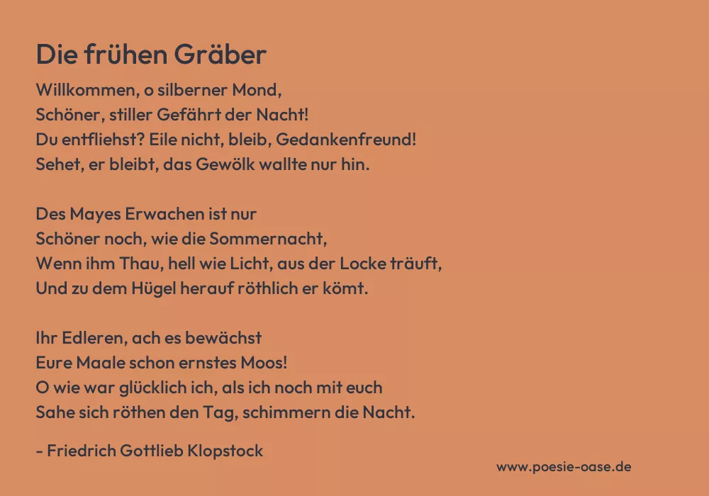 Gedicht: Die frühen Gräber von Friedrich Gottlieb Klopstock