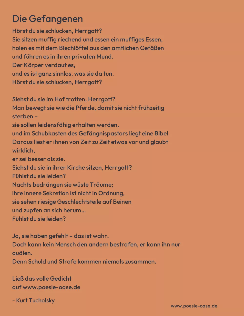 Gedicht: Die Gefangenen von Kurt Tucholsky