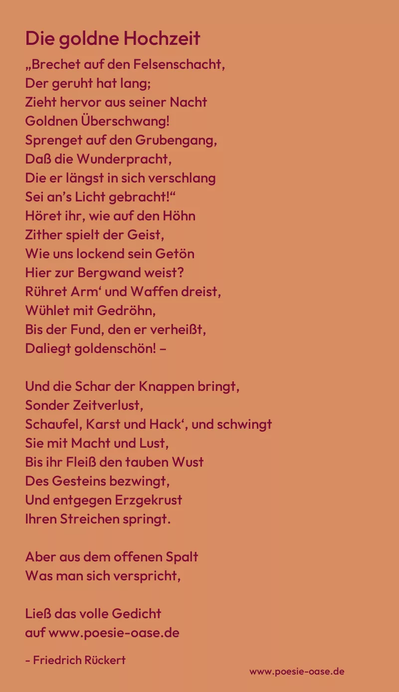 Gedicht: Die goldne Hochzeit von Friedrich Rückert